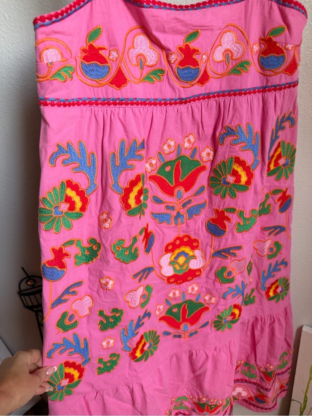 NWT J.Marie HOT PINK EMBROIDERED LANDON MIDI DRESS Sz S - Picture 7 of 13